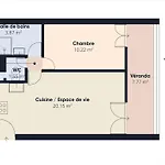 200m De La - Pour 4 Avec Balcon
